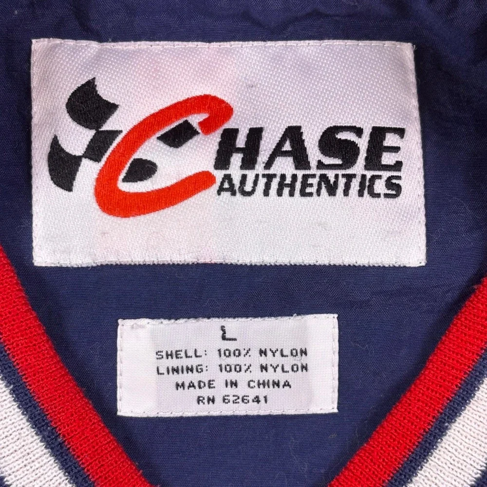 Vtg Chase Authentics Mens Windbreaker L‎ Navy Blue Mark Martin Valvoline Racing